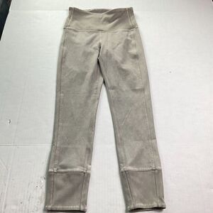 Lululemon Womens Cropped Wunder Under Leggings Gray Performance Pull On Size 2